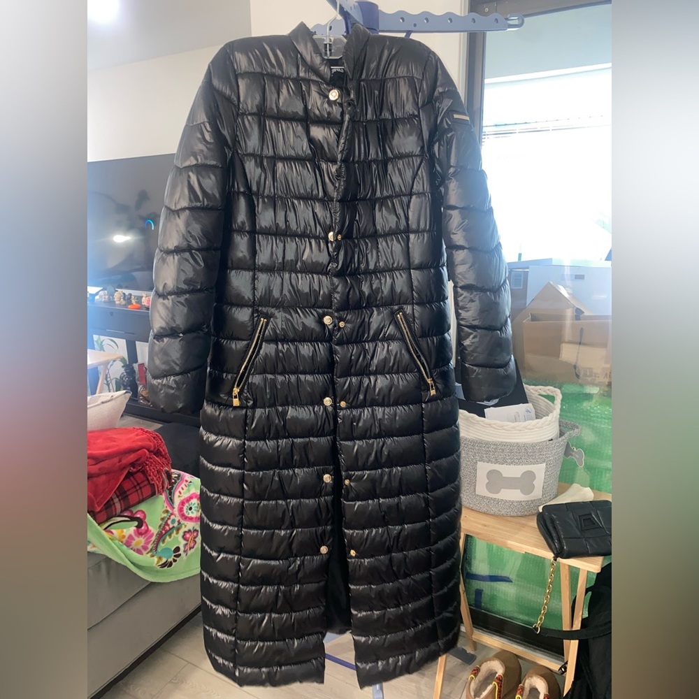 Long winter puffer jacket